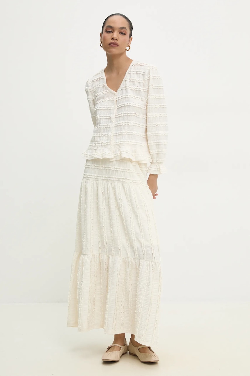 Answear Lab bluza femei, culoarea bej, neted