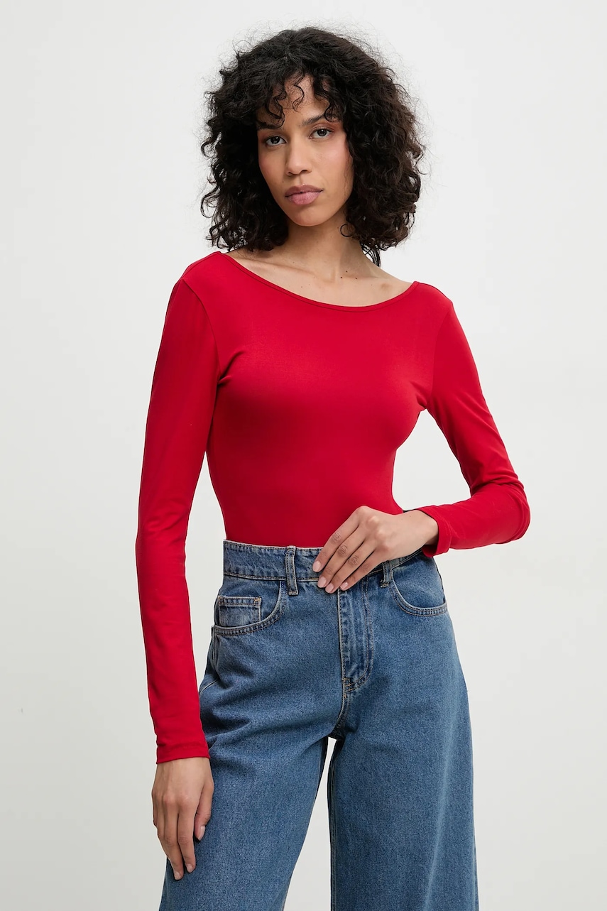 Answear Lab body femei, culoarea rosu, neted