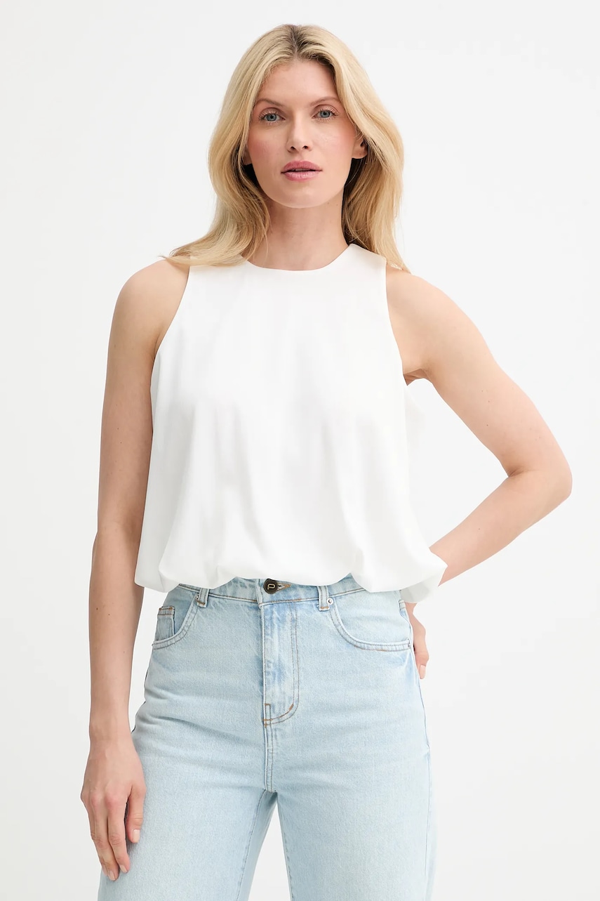 Answear Lab bluza culoarea alb, neted