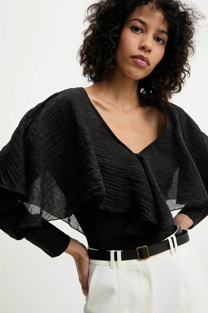 Answear Lab cămașă femei, culoarea negru, regular