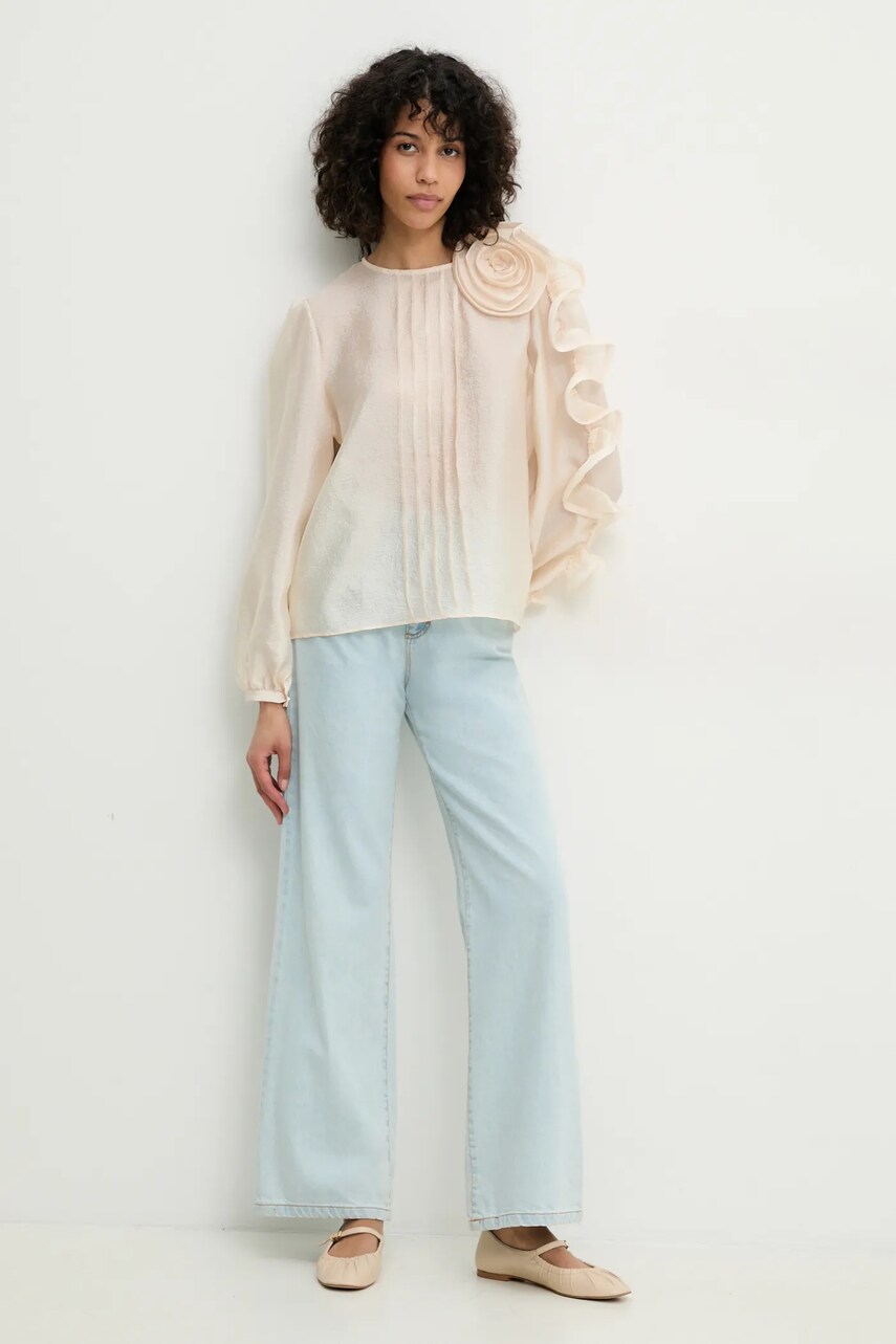 Блузка Answear.LAB женская цвет бежевый с аппликацией Блузка Answear.LAB женская цвет бежевый с аппликацией