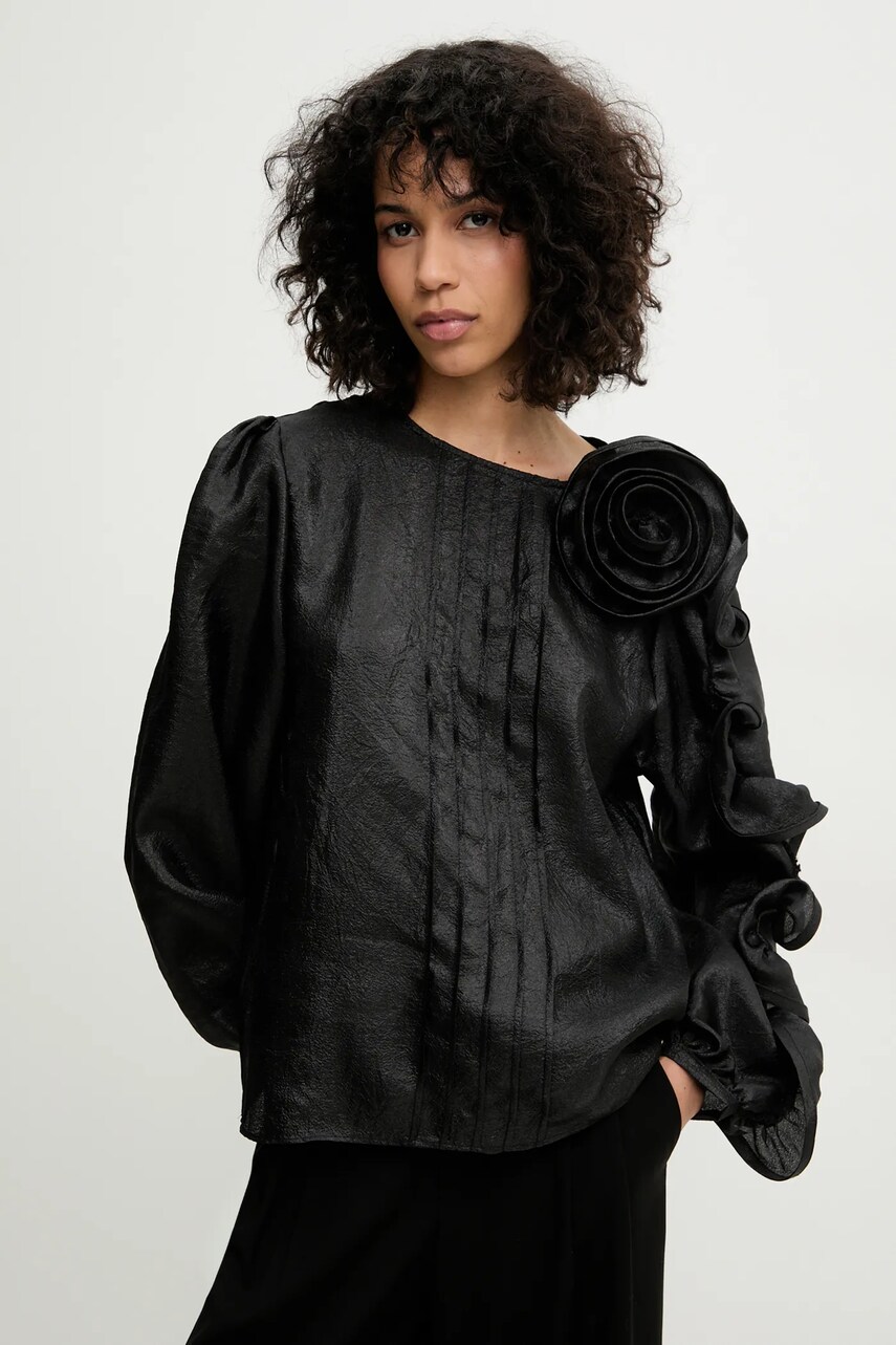 Answear Lab bluza femei, culoarea negru, cu imprimeu