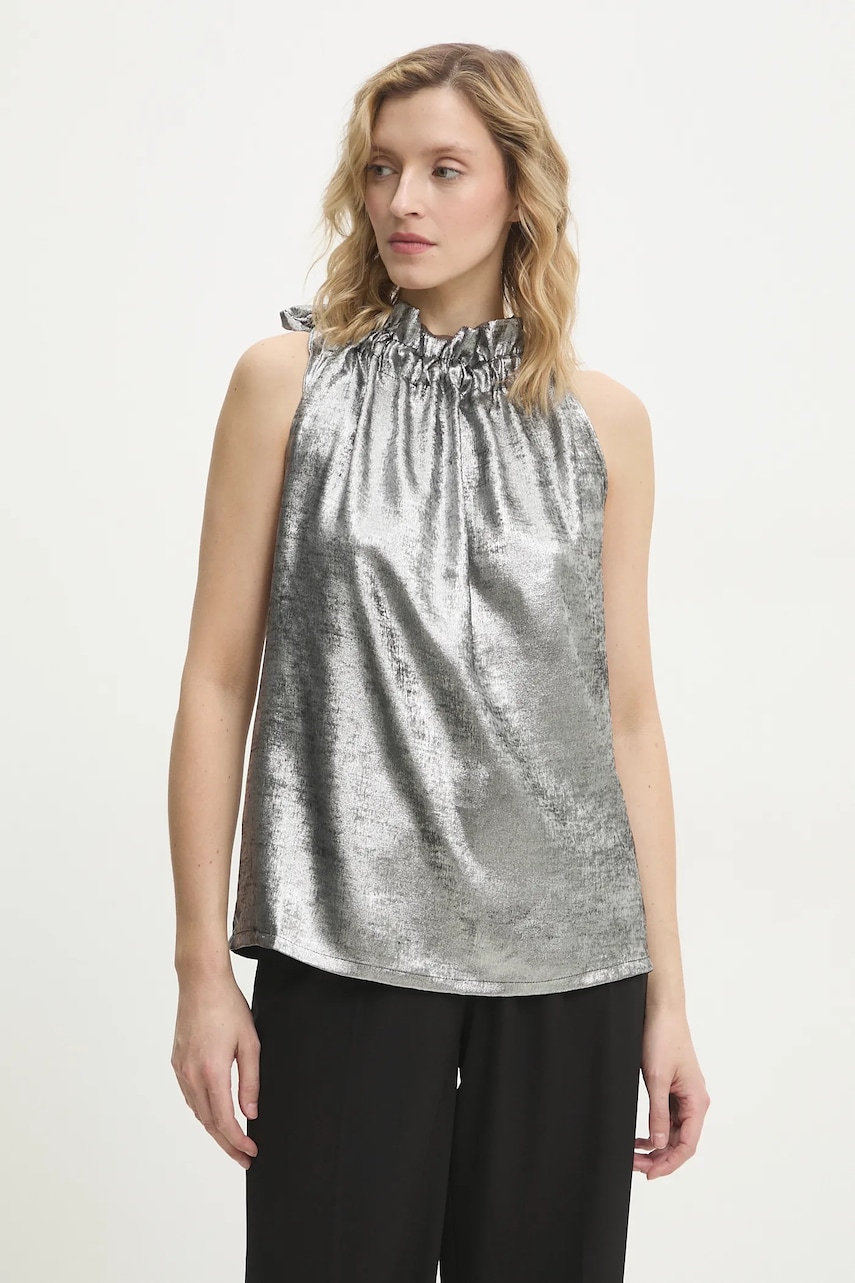 Answear Lab bluza femei, culoarea argintiu, melanj