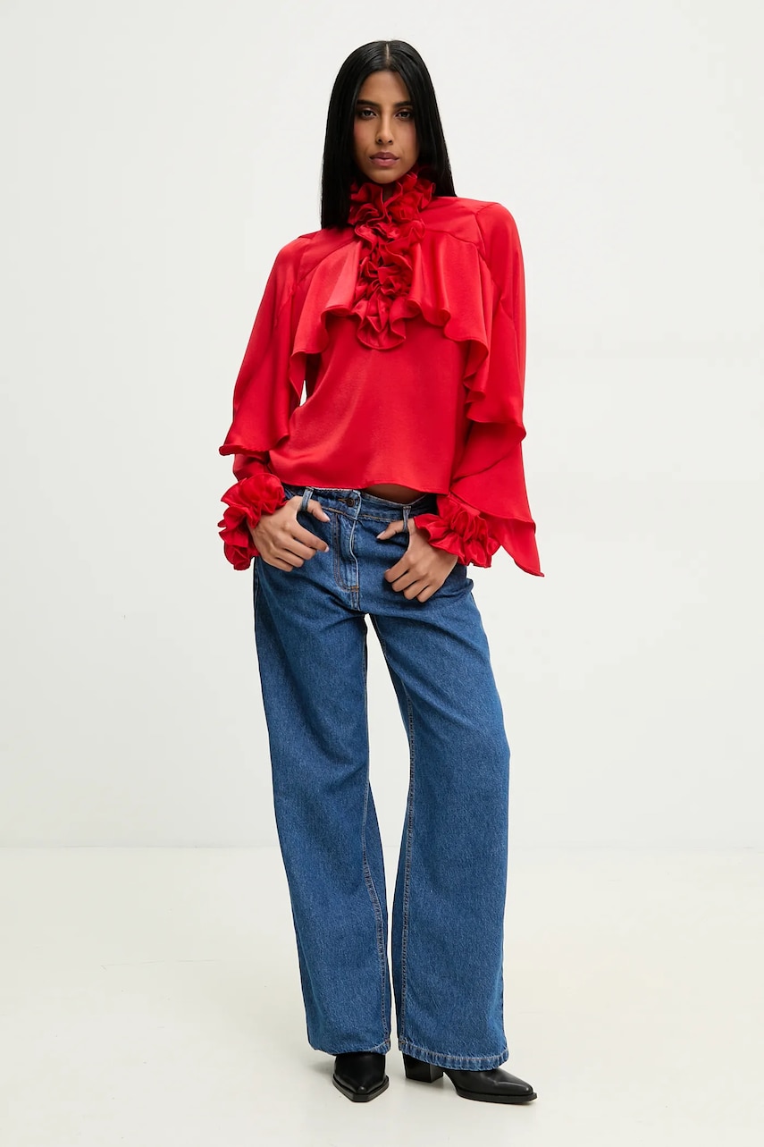Блузка Answear.LAB женская цвет красный однотонная Блузка Answear.LAB женская цвет красный однотонная