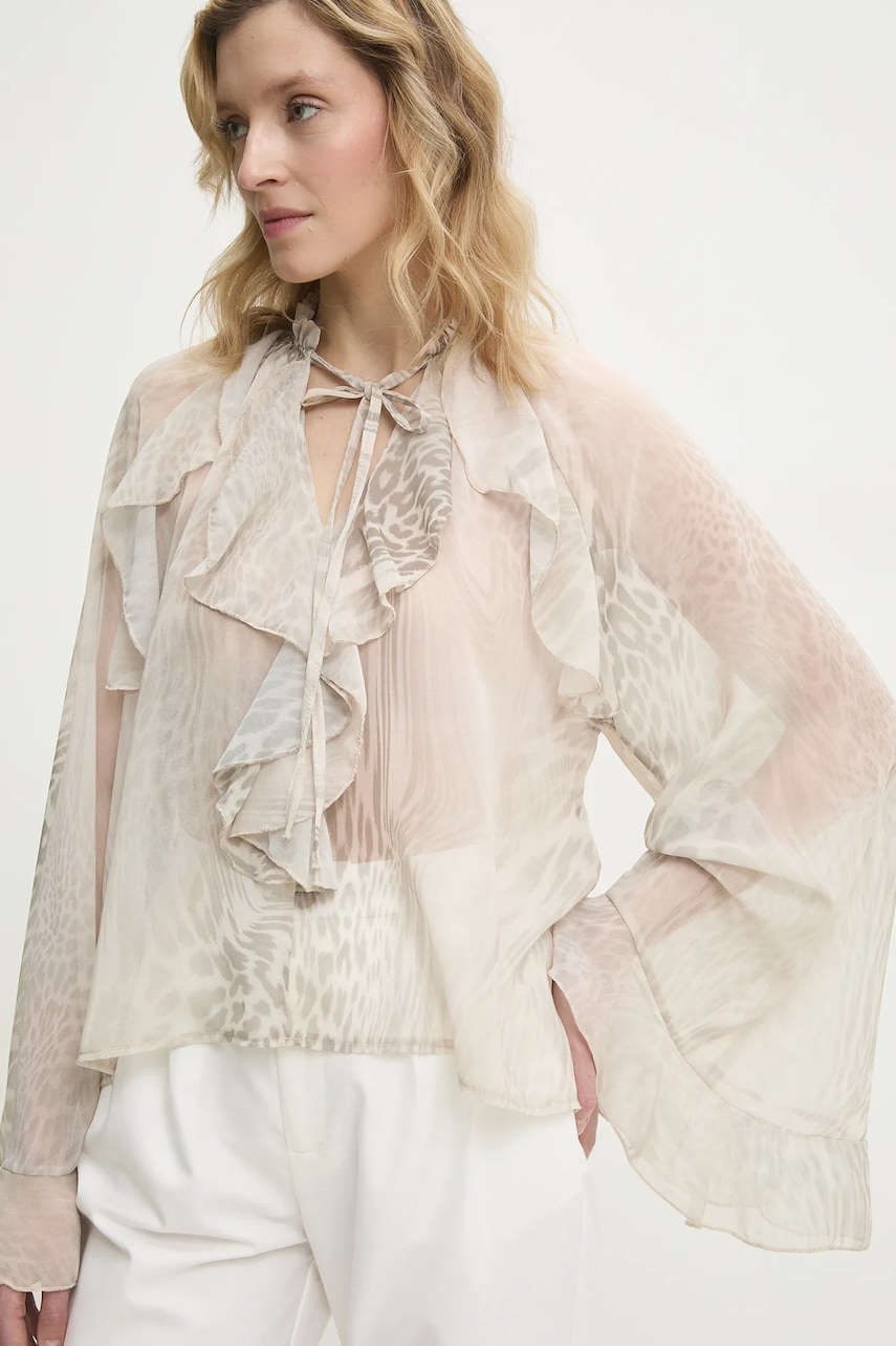 Блузка Answear.LAB женская цвет бежевый узор Блузка Answear.LAB женская цвет бежевый узор