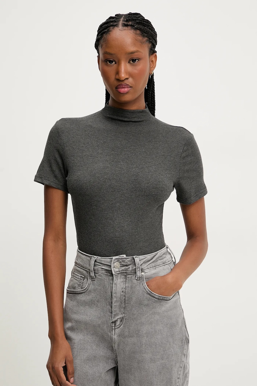 Answear Lab bluza femei, culoarea gri, cu turtleneck Answear Lab bluza femei, culoarea gri, cu turtleneck