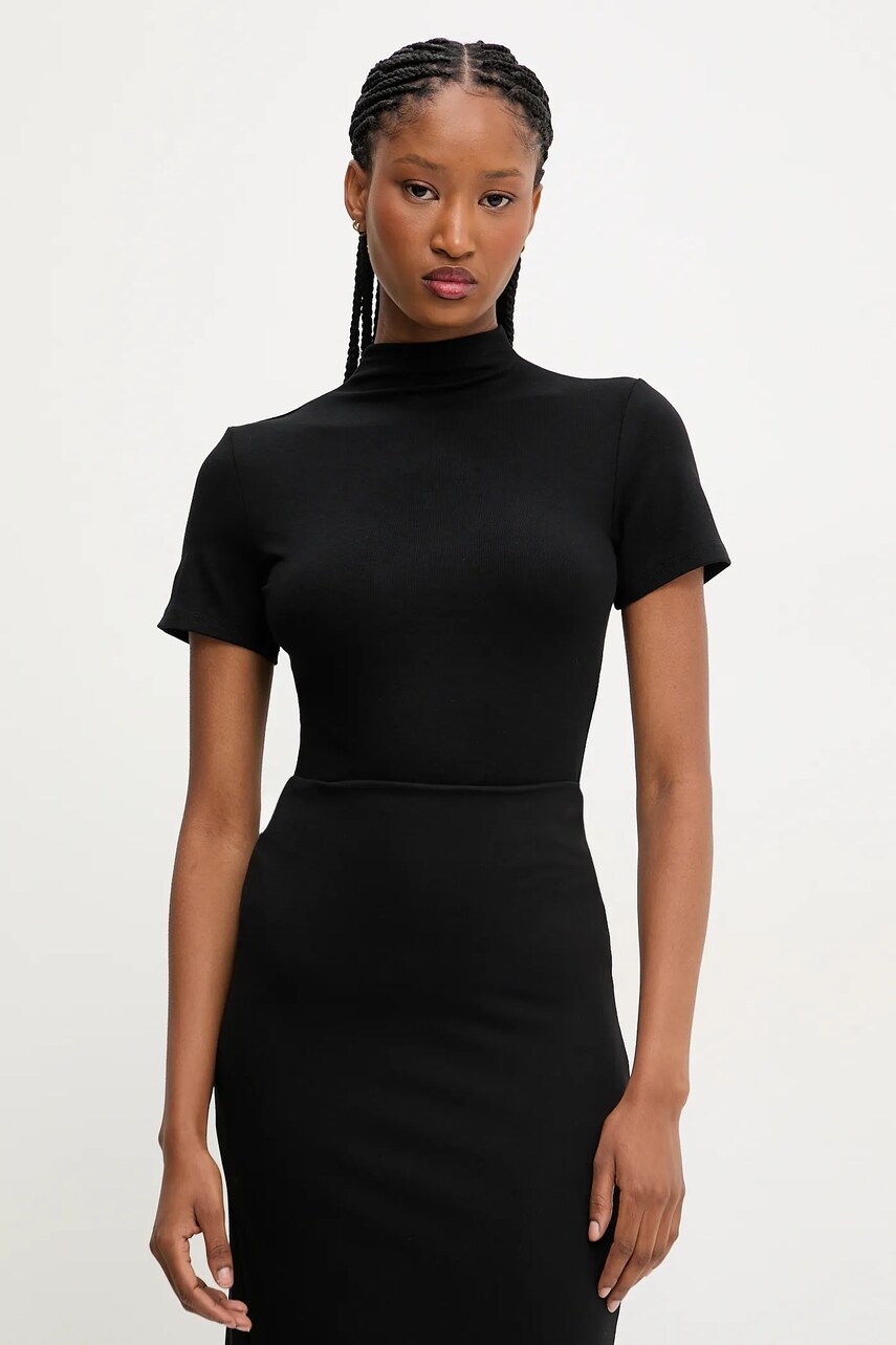 Answear Lab bluza femei, culoarea negru, cu turtleneck