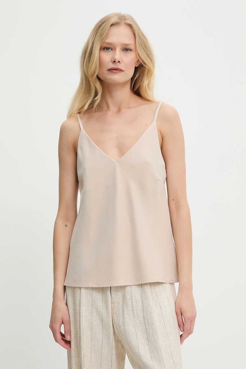 Answear Lab top culoarea bej, neted