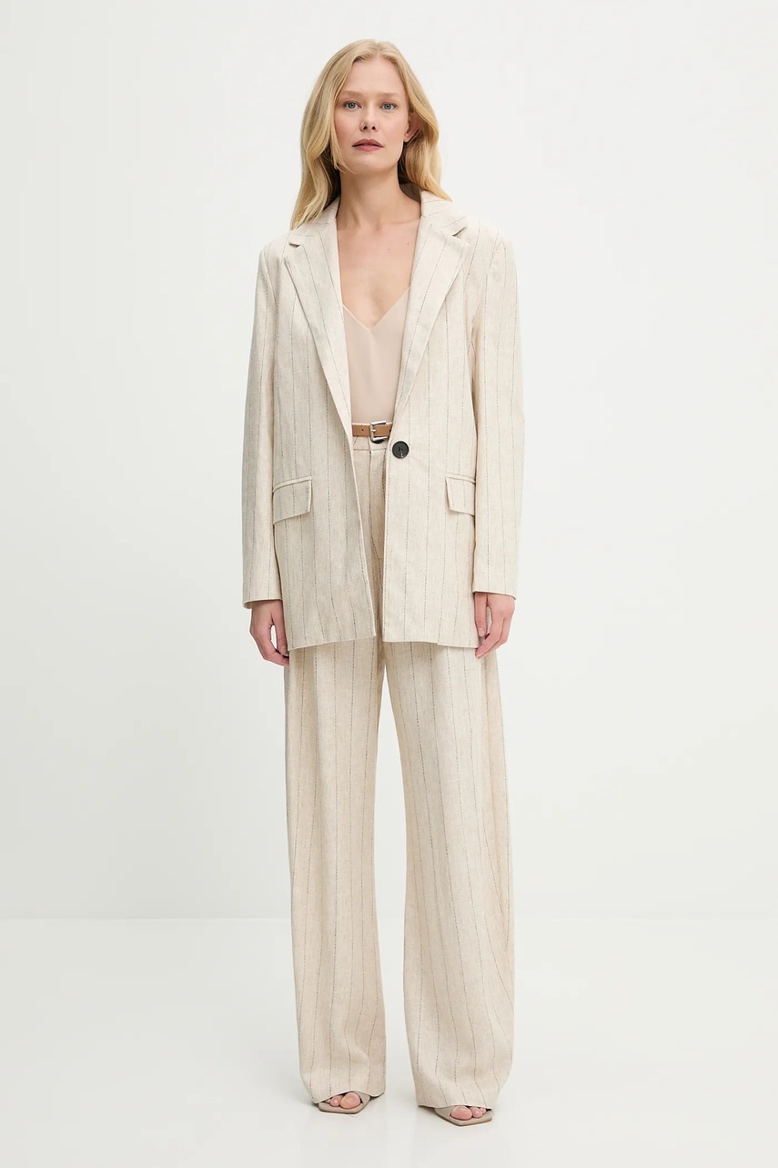 Топ Answear.LAB цвет бежевый однотонная