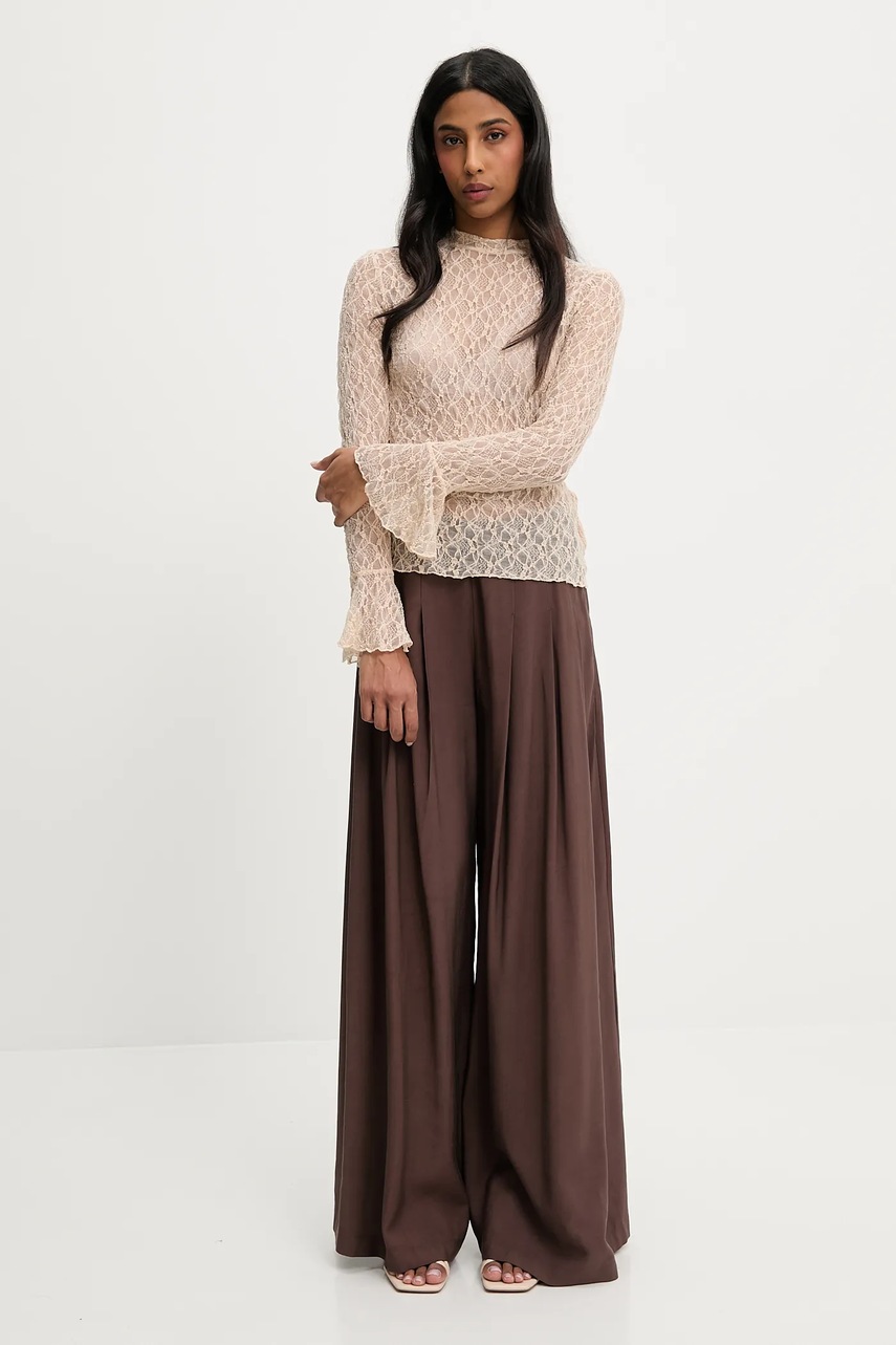 Блузка Answear.LAB цвет бежевый однотонная