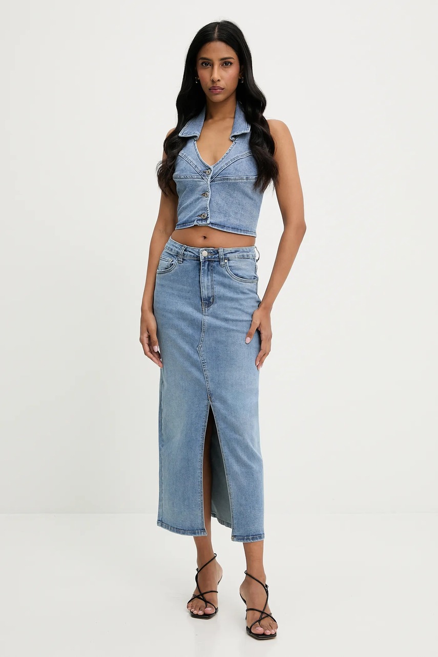 Джинсовая блузка Answear.LAB однотонная Джинсовая блузка Answear.LAB однотонная