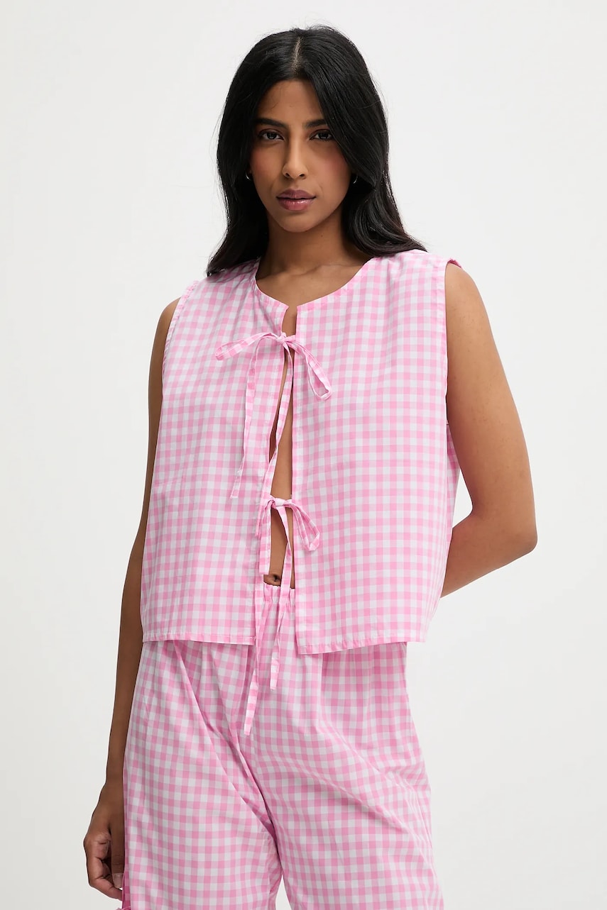 Answear Lab bluza din bumbac culoarea roz, modelator