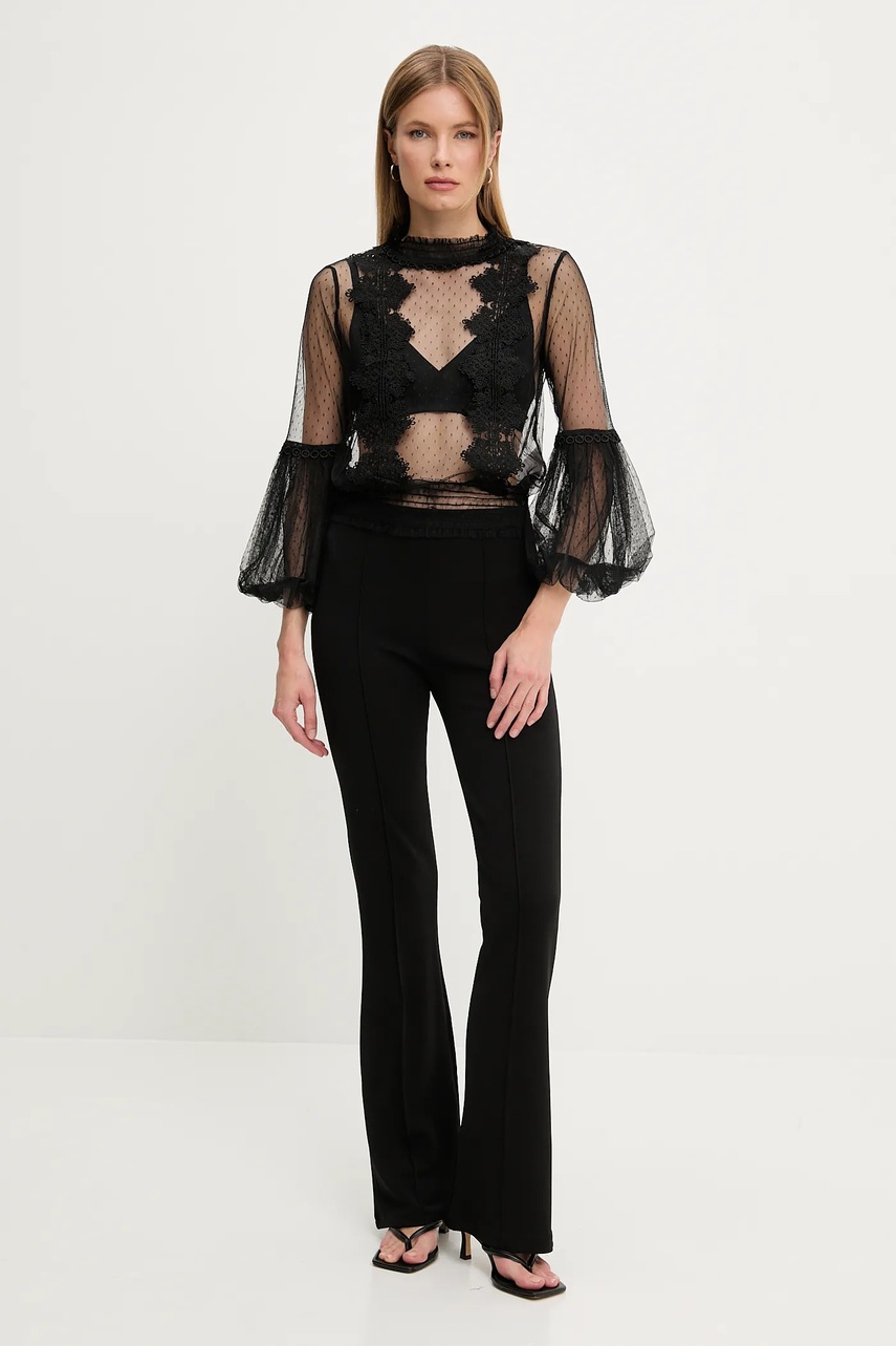 Блузка Answear.LAB цвет чёрный с аппликацией