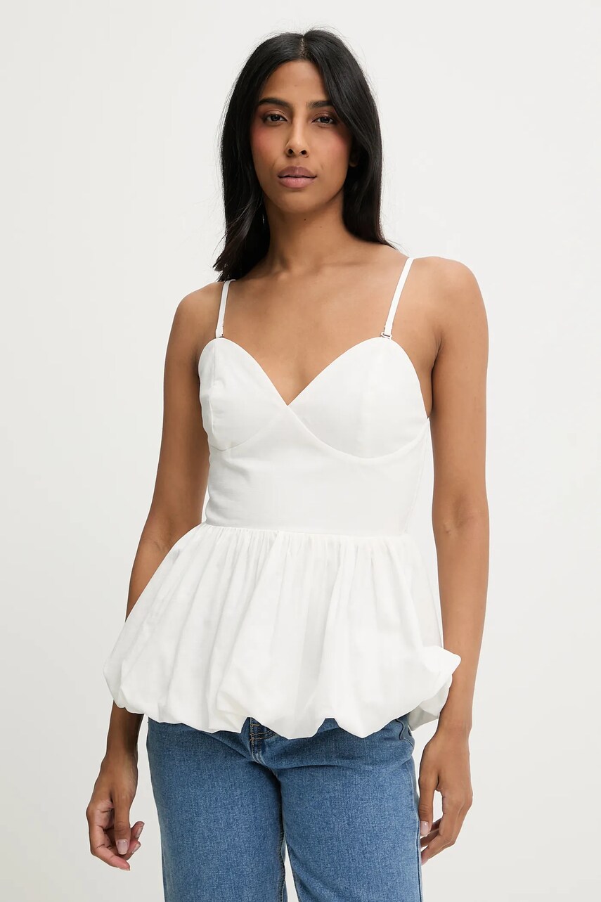 Answear Lab bluză culoarea alb, uni