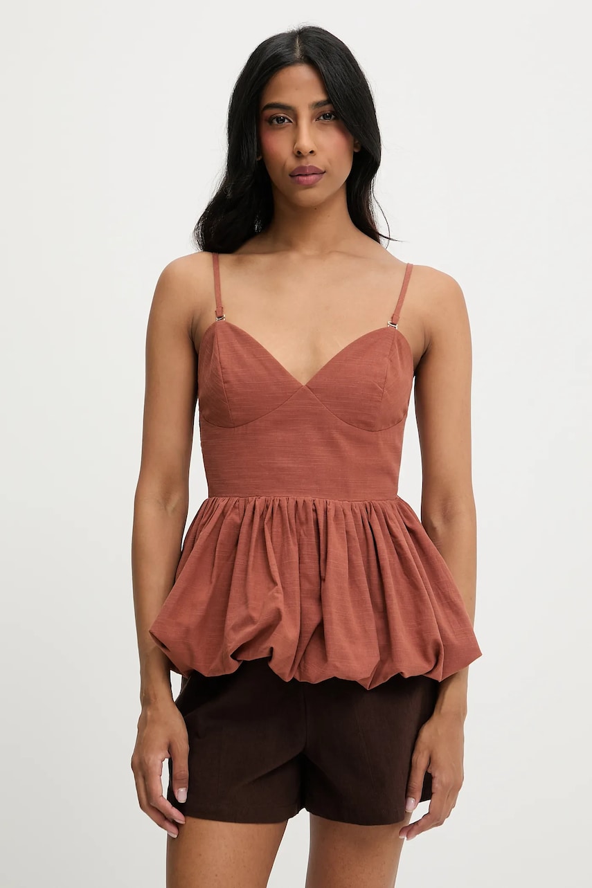 Answear Lab bluza culoarea maro, neted