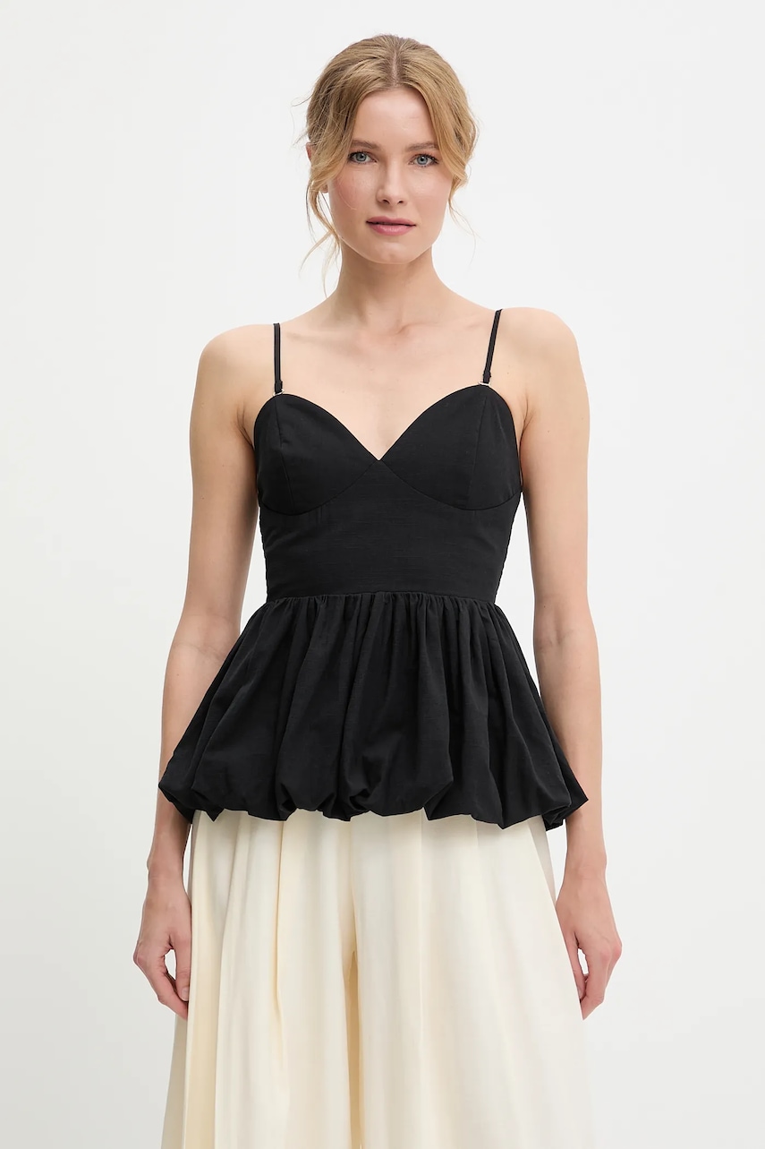 Answear Lab bluză culoarea negru, uni