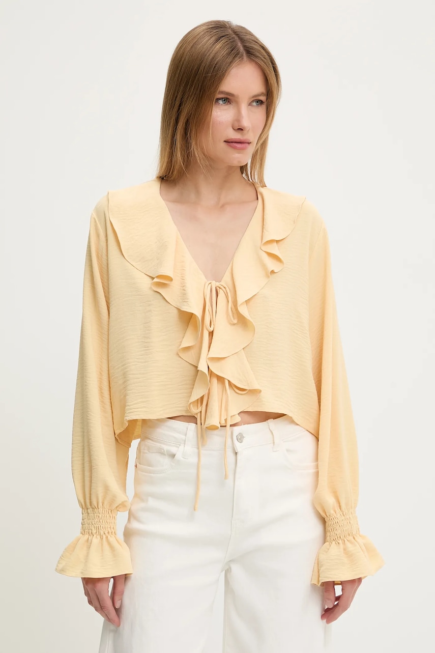 Answear Lab bluza culoarea galben, neted