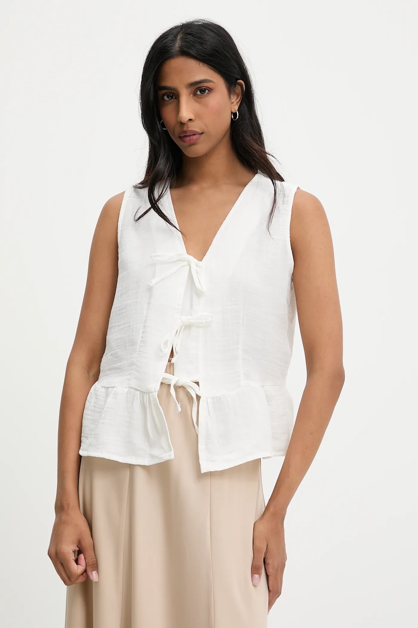 Answear Lab bluza din bumbac culoarea alb, neted