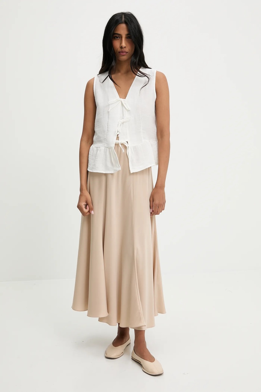 Хлопковая блузка Answear.LAB цвет белый однотонная