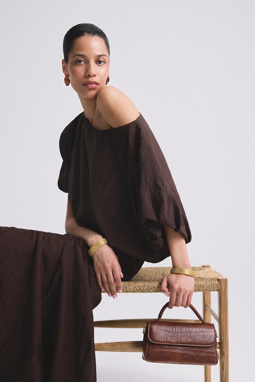 Answear Lab bluză femei, culoarea maro, uni