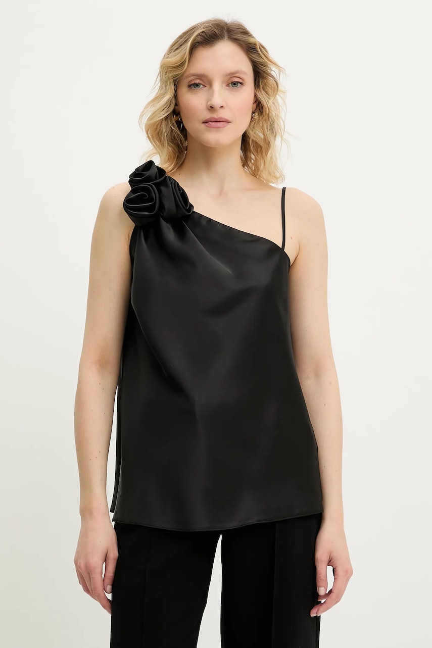 Answear Lab bluză culoarea negru, uni