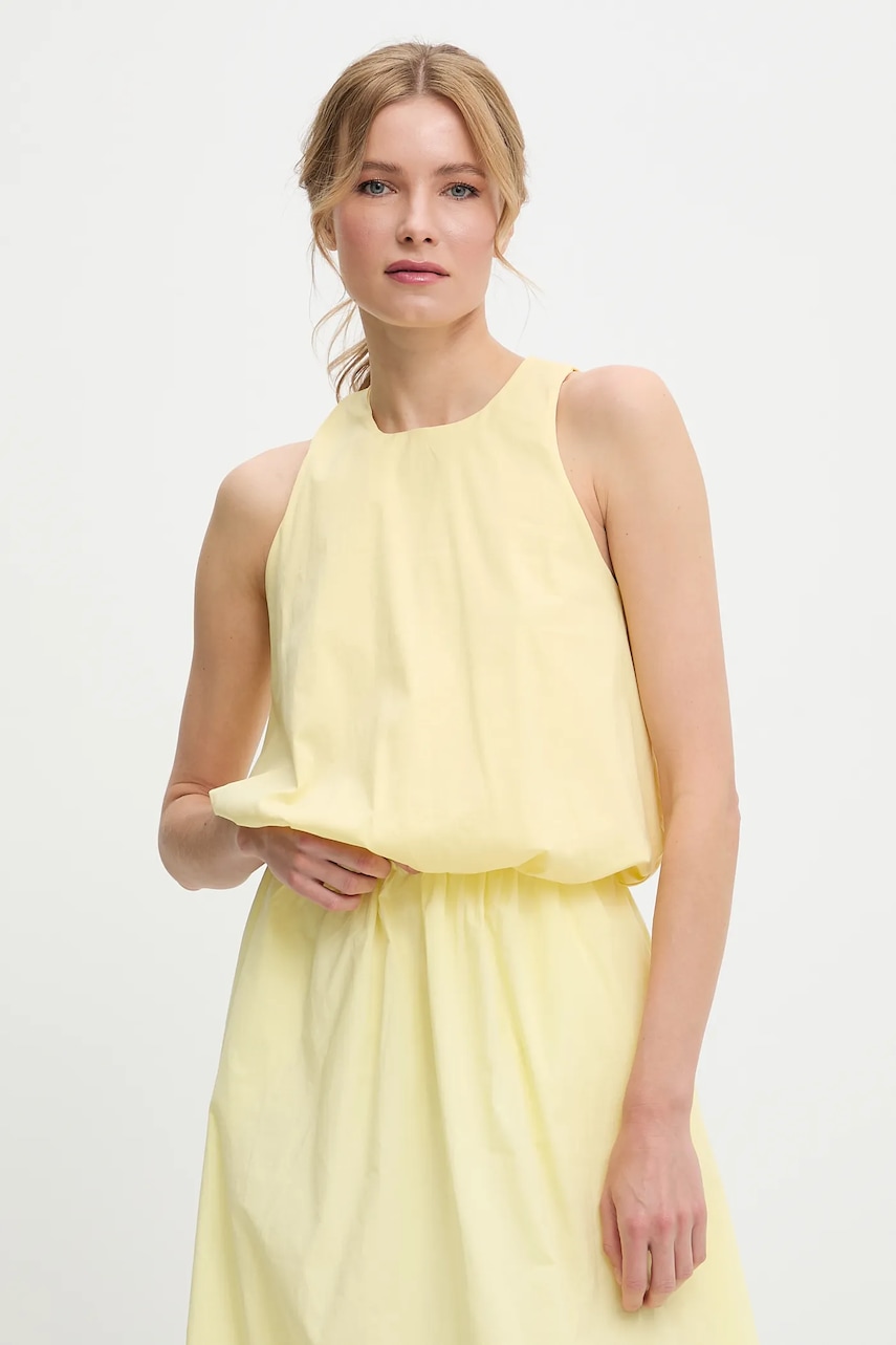 Answear Lab bluza din bumbac culoarea galben, neted