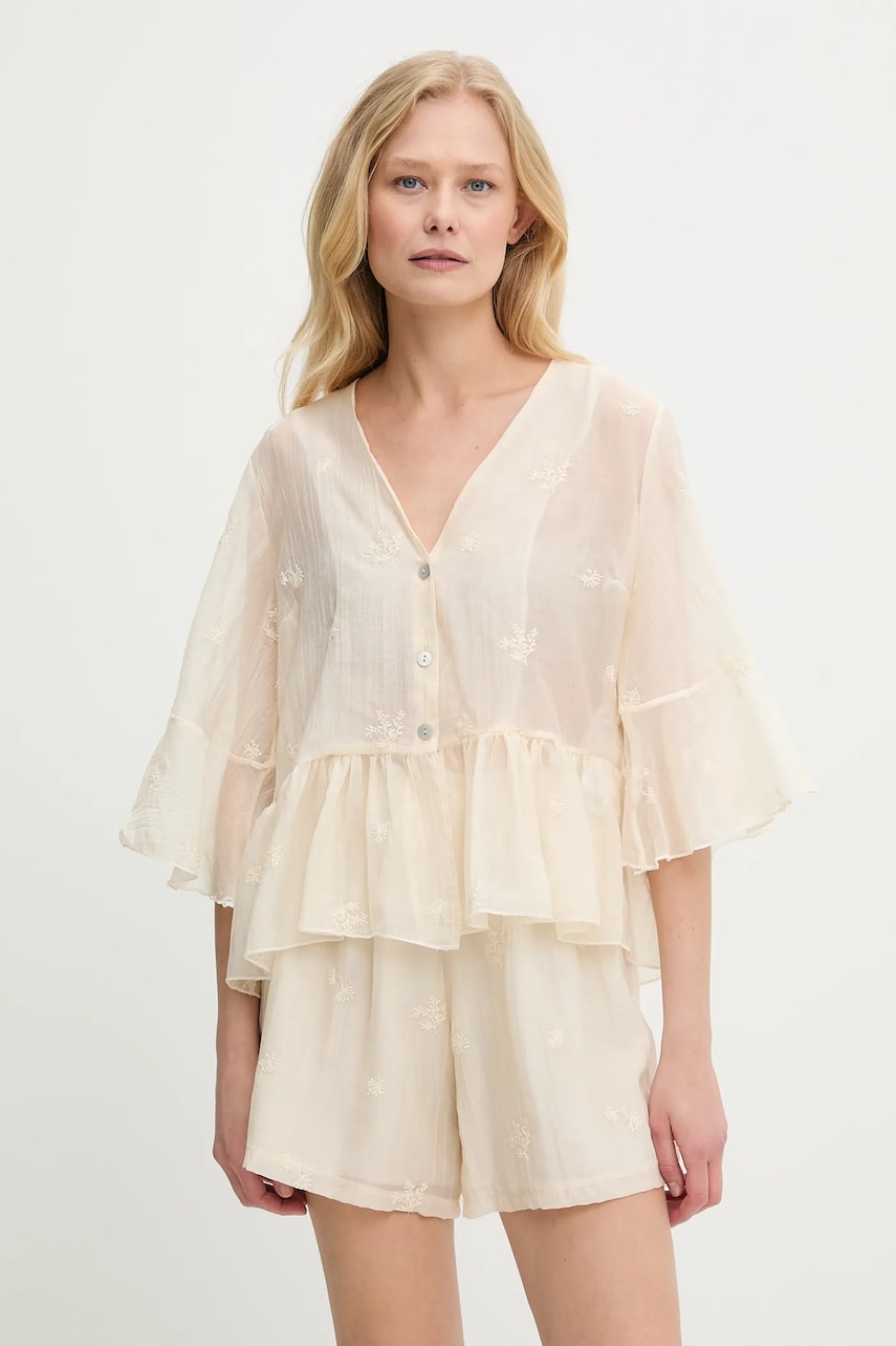 Answear Lab bluza culoarea bej, neted