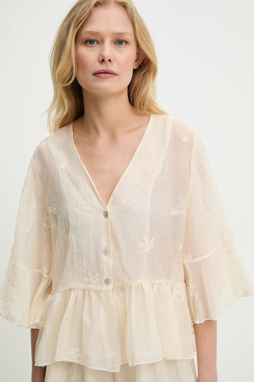 Μπλουζάκι Answear.LAB χρώμα: μπεζ φωτογραφία