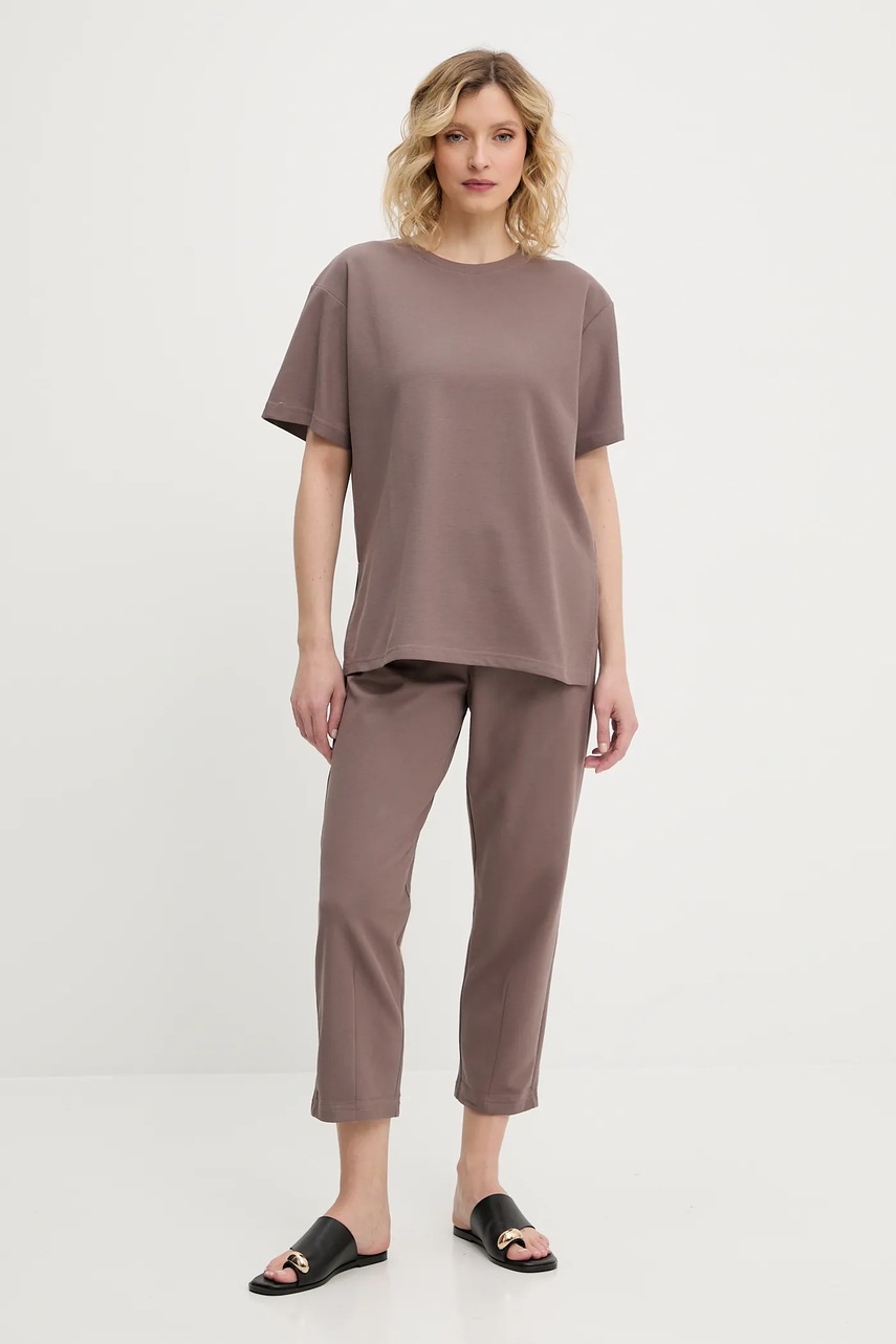 Футболка Answear.LAB цвет коричневый