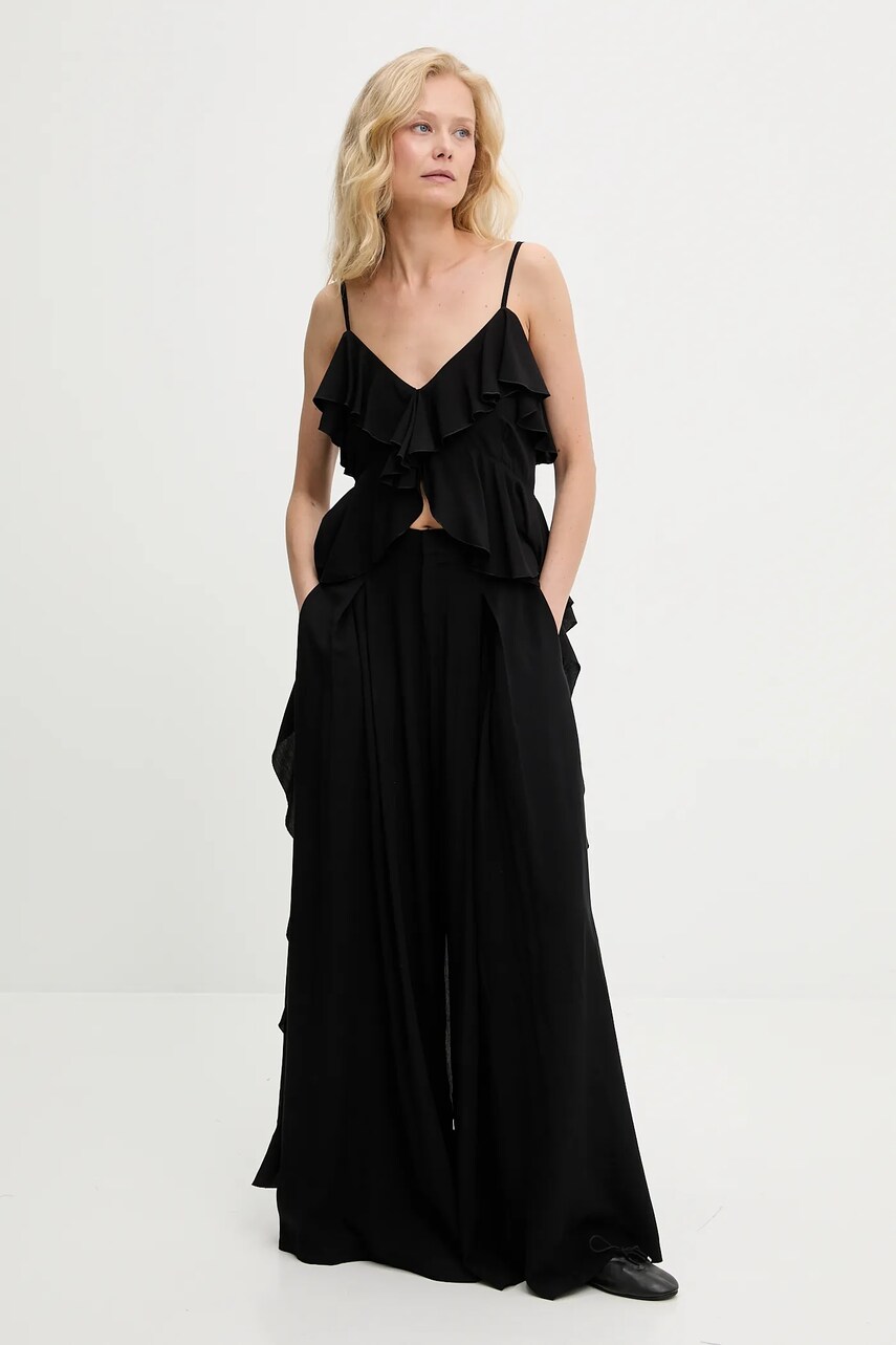 Answear Lab top culoarea negru, neted