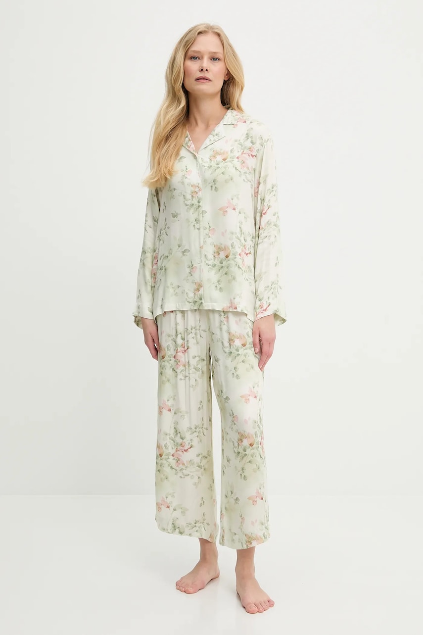 Answear Lab pijama culoarea bej