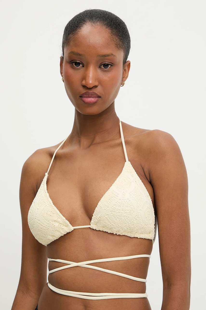 Answear Lab sutien de baie culoarea galben, cupa usor rigidizata