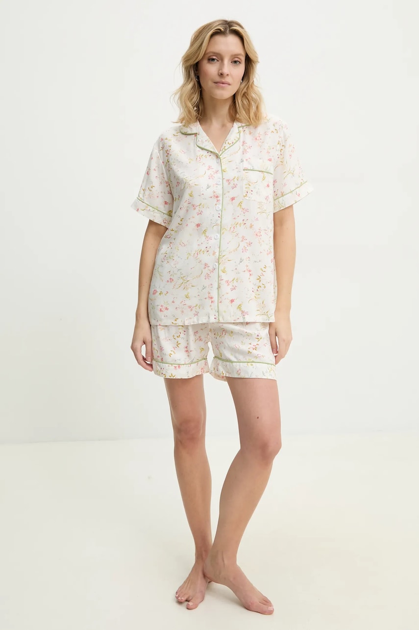 Answear Lab pijama femei, culoarea bej