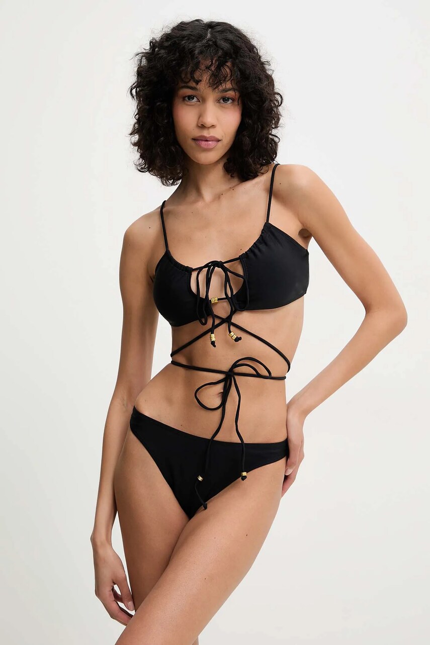 Answear Lab costum de baie din doua piese culoarea negru, cupa usor rigidizata