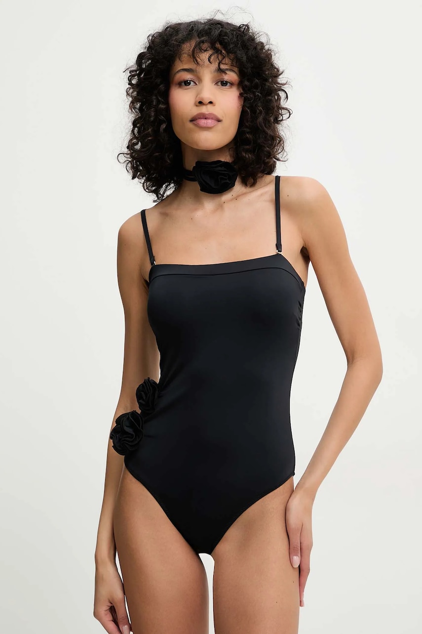 Answear Lab costum de baie dintr-o bucată culoarea negru, cupa usor rigidizata