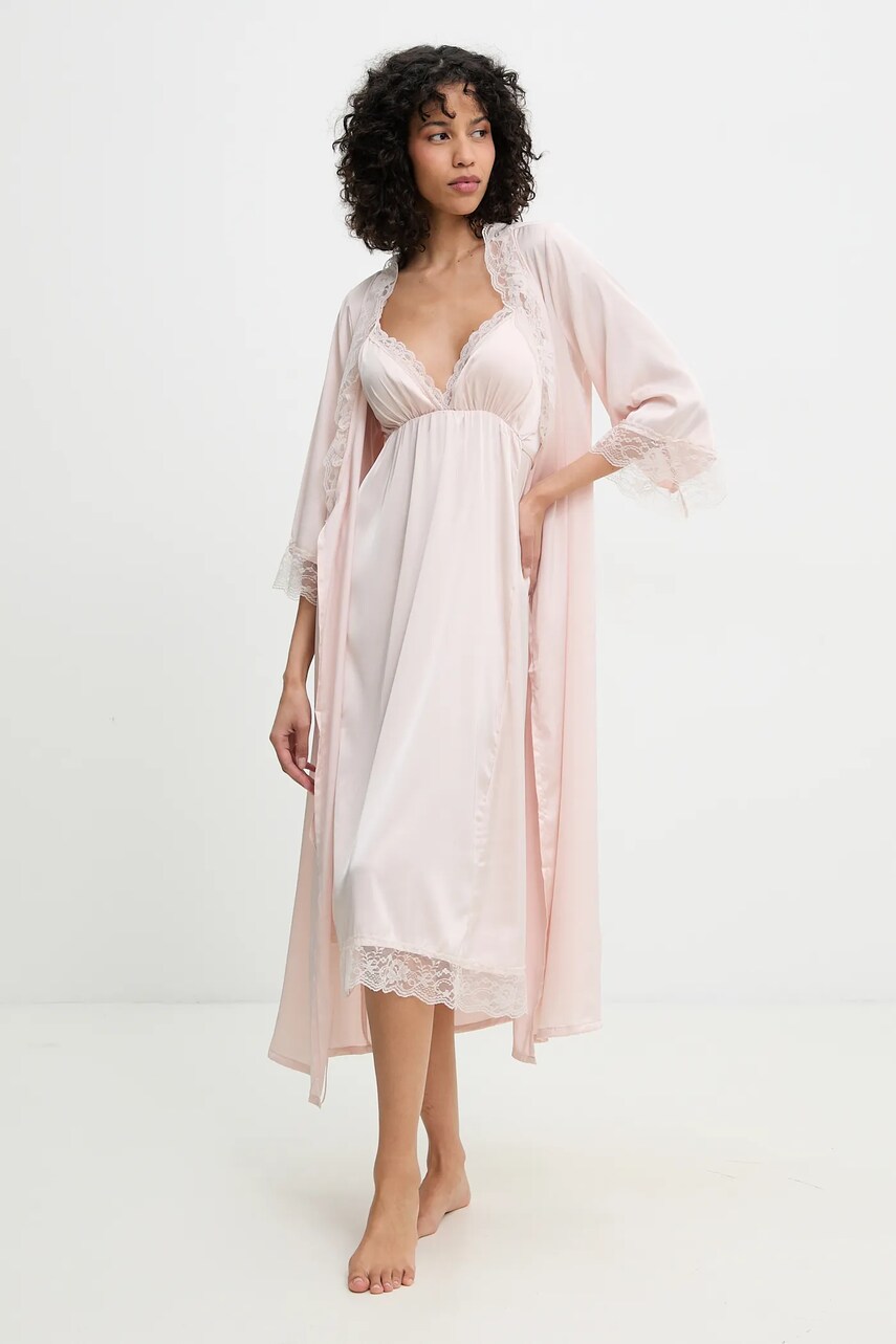 Answear Lab compleu pijama femei, culoarea roz