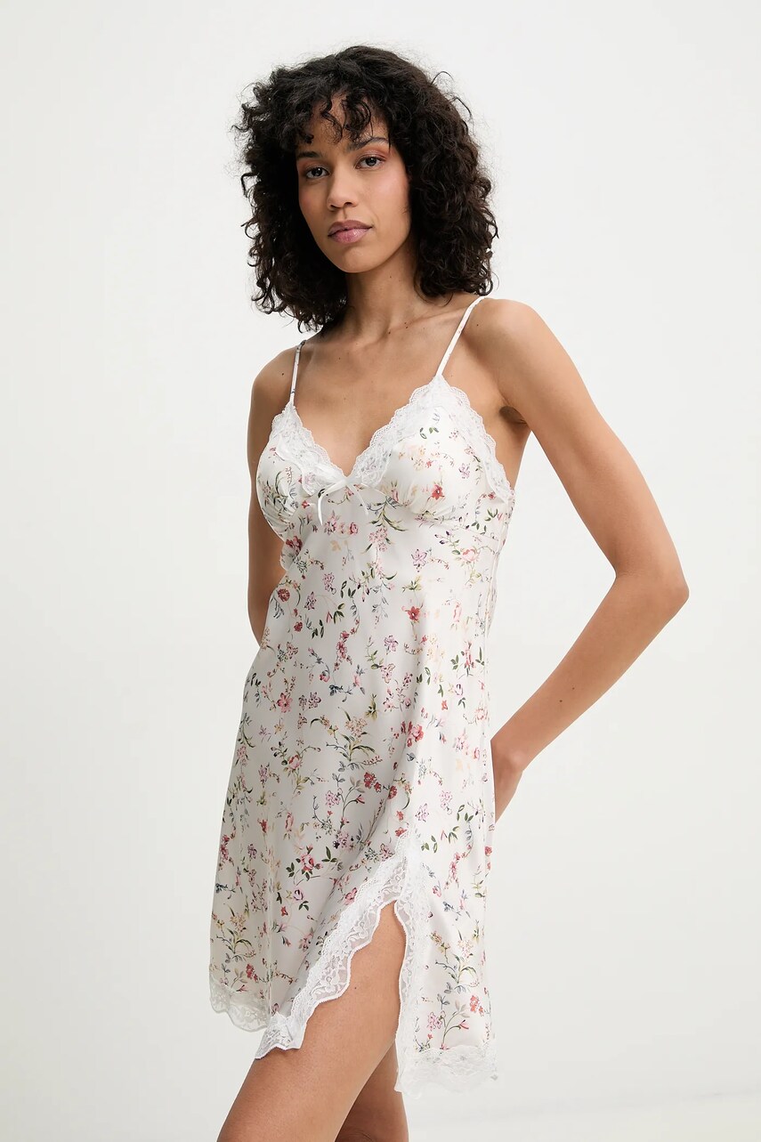 Answear Lab camasa de noapte femei, culoarea roz, dantela