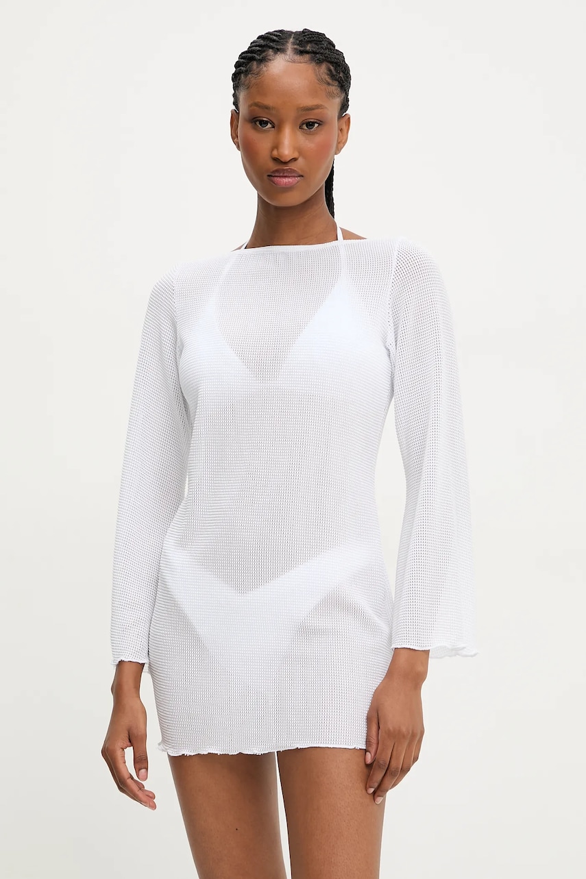 Answear Lab – costum de baie din două piese și rochie culoarea alb, cupa usor rigidizata Answear Lab – costum de baie din două piese și rochie culoarea alb, cupa usor rigidizata