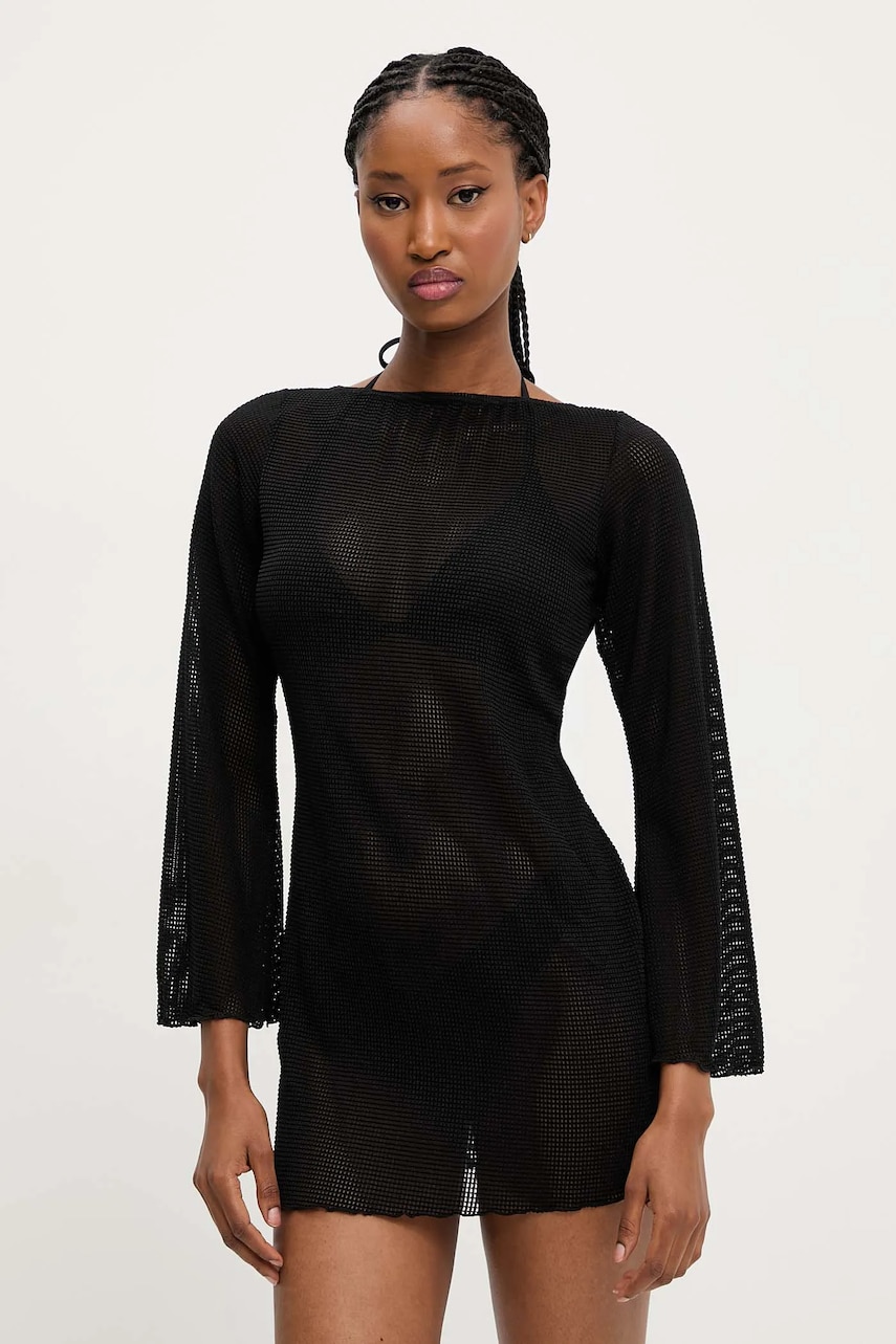 Answear Lab – costum de baie din două piese și rochie culoarea negru, cupa usor rigidizata Answear Lab – costum de baie din două piese și rochie culoarea negru, cupa usor rigidizata