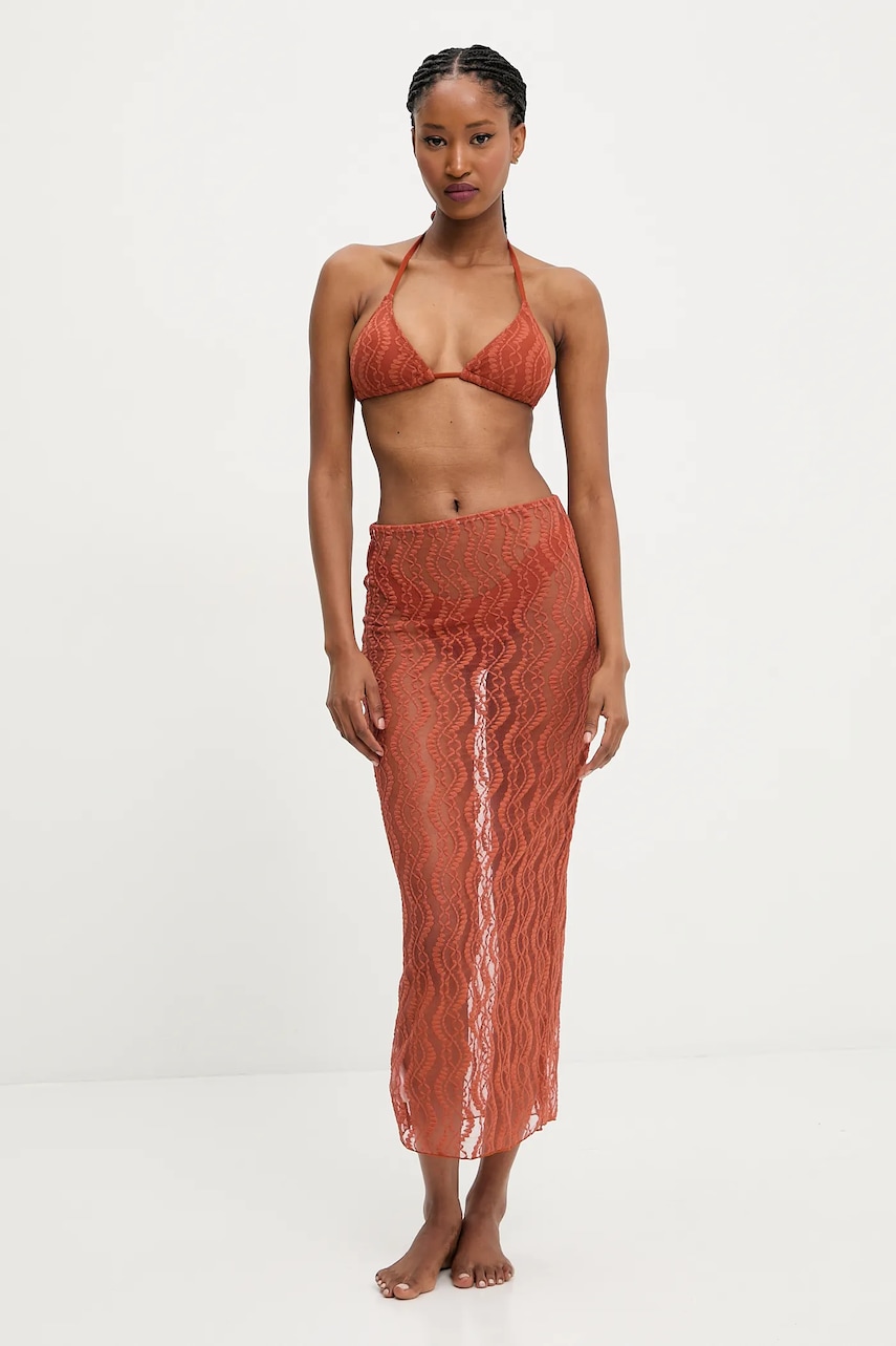 Answear Lab costum de baie din două piese și fustă culoarea portocaliu, cupa usor rigidizata Answear Lab costum de baie din două piese și fustă culoarea portocaliu, cupa usor rigidizata