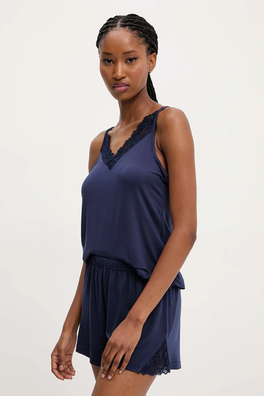 Answear Lab pijama femei, culoarea albastru marin