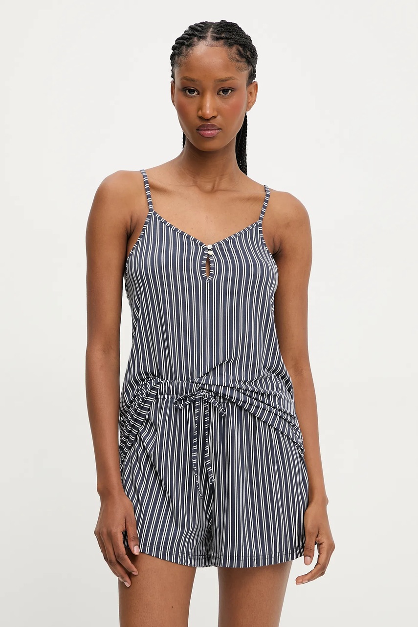 Answear Lab pijama femei, culoarea albastru marin