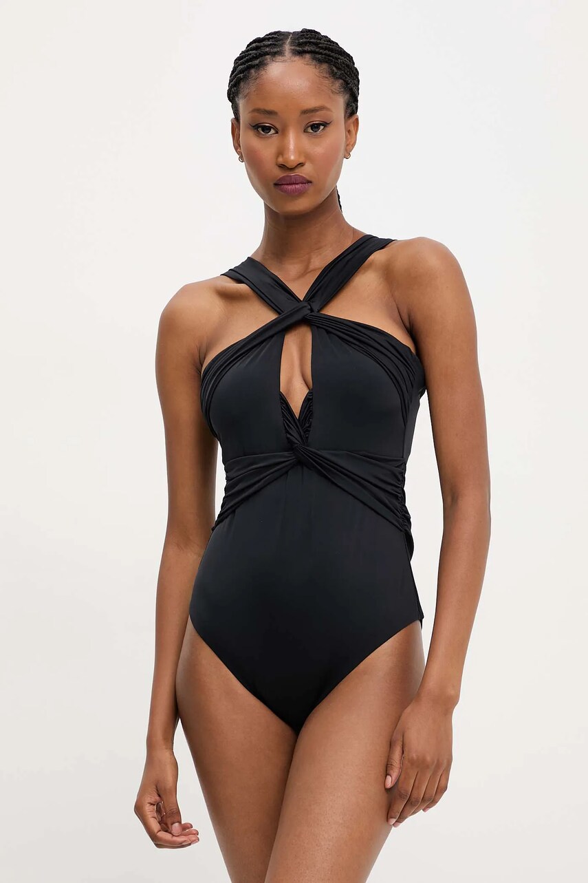 Answear Lab costum de baie dintr-o bucata culoarea negru, cupa usor rigidizata
