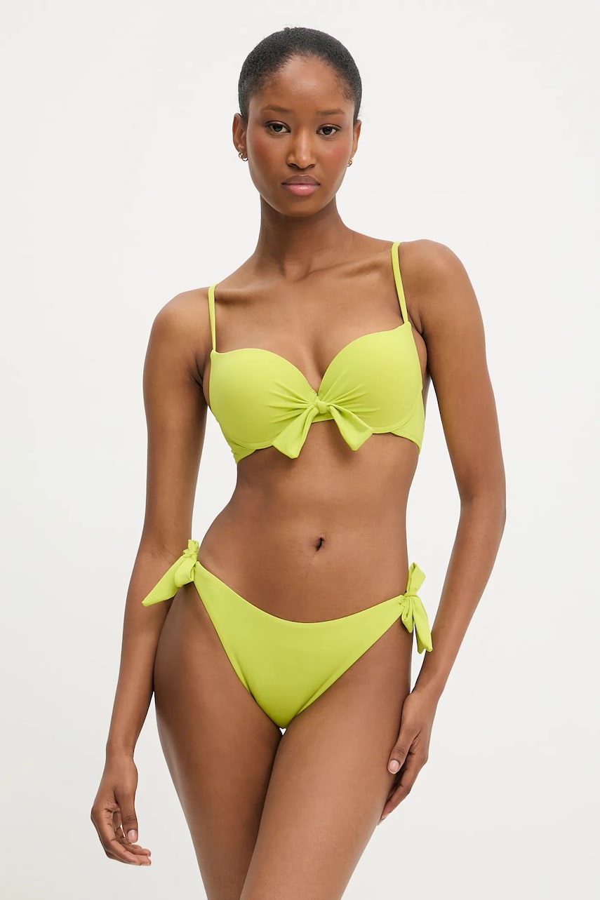 Answear Lab costum de baie din două piese culoarea verde, cupa rigidizata