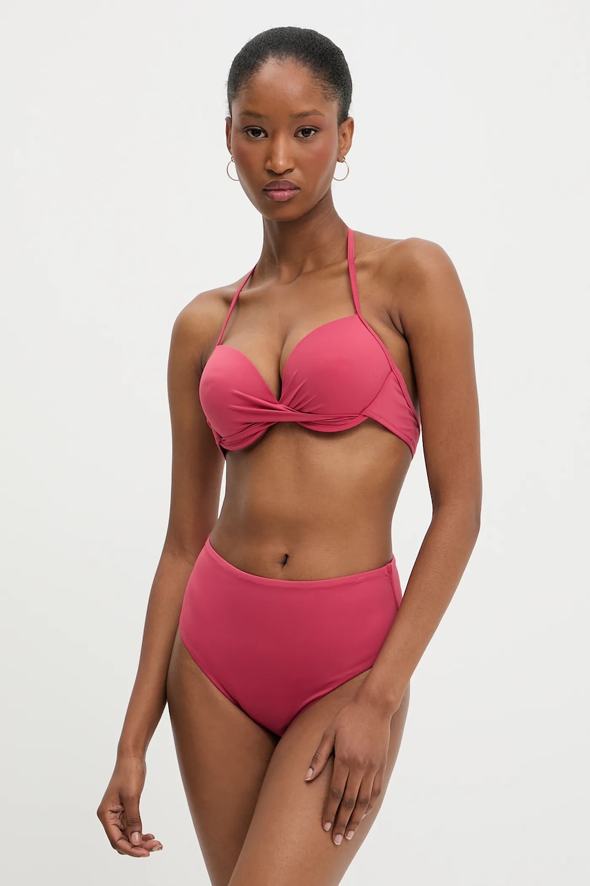 Answear Lab costum de baie din două piese culoarea rosu, cupa rigidizata