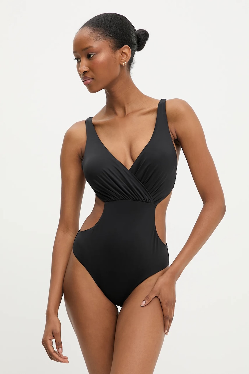 Answear Lab costum de baie dintr-o bucata culoarea negru, cupa usor rigidizata