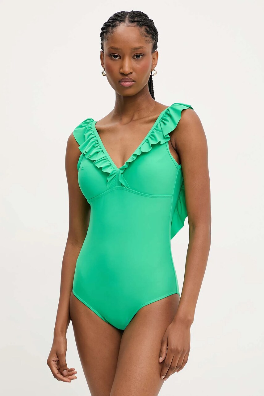 Answear Lab costum de baie dintr-o bucata culoarea verde, cupa rigidizata
