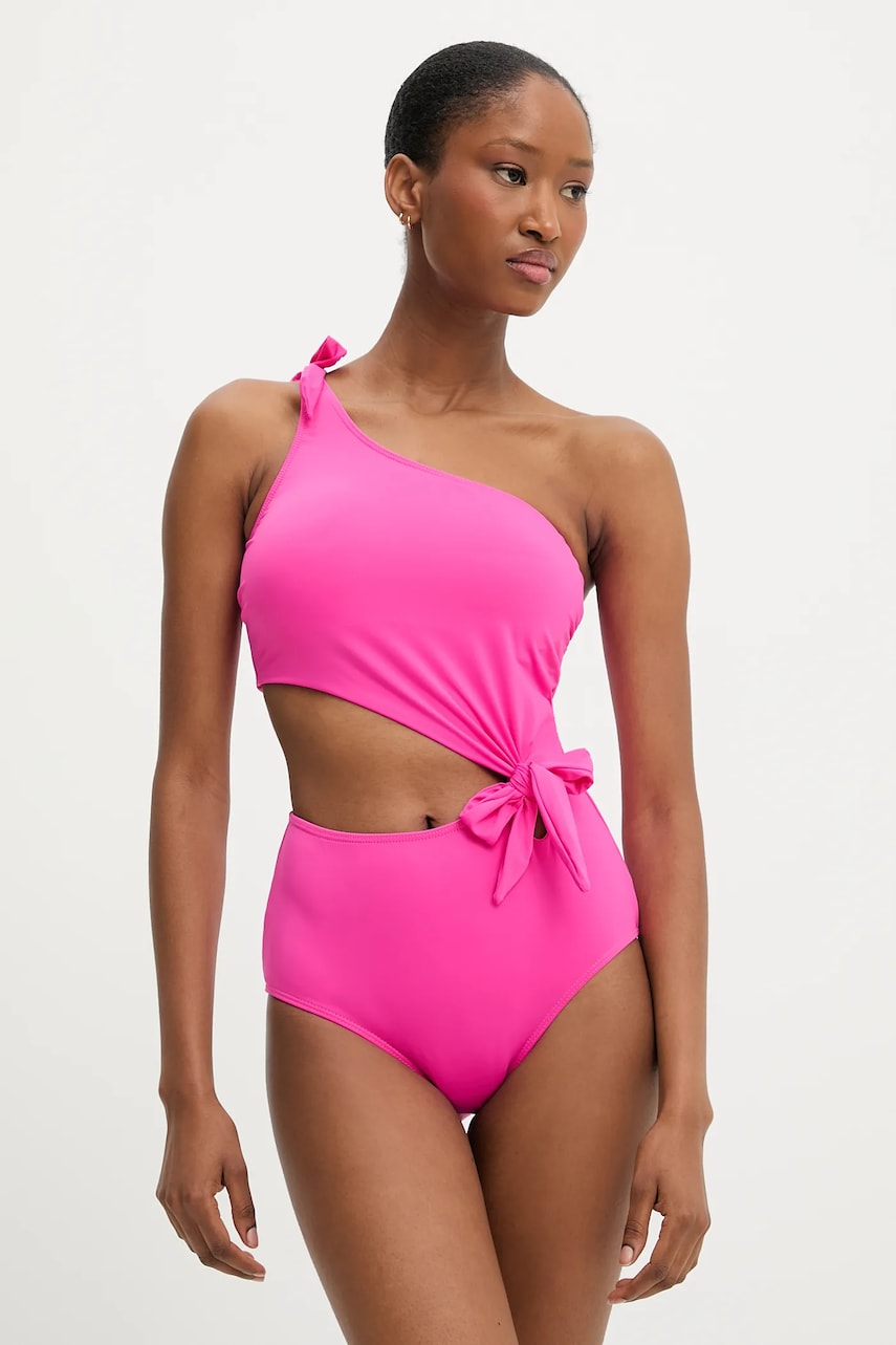 Answear Lab costum de baie dintr-o bucată culoarea roz, cupa usor rigidizata