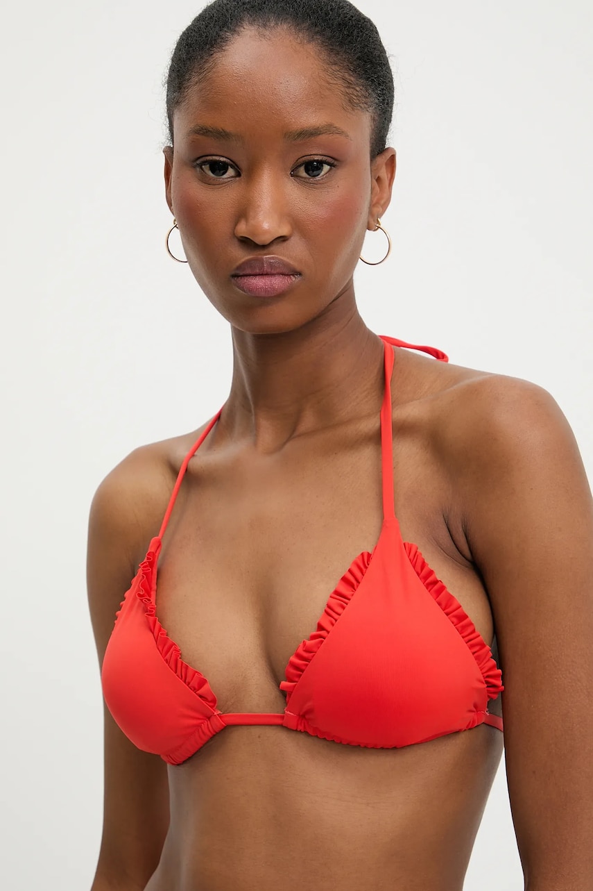 Answear Lab sutien de baie culoarea rosu, cupa usor rigidizata