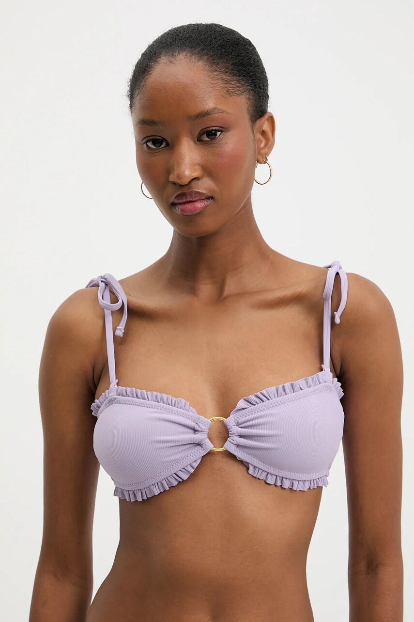 Answear Lab sutien de baie culoarea violet, cupa usor rigidizata